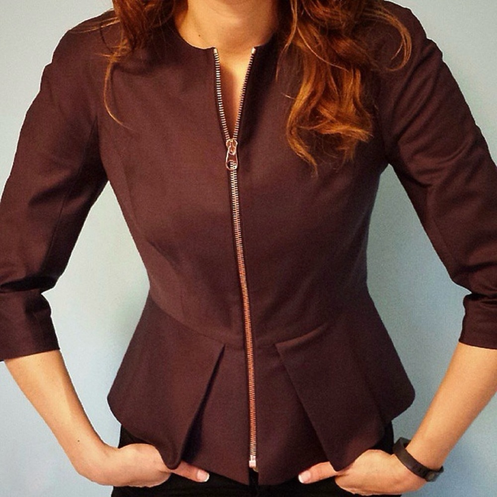 Ted Baker Purple Peplum Blazer